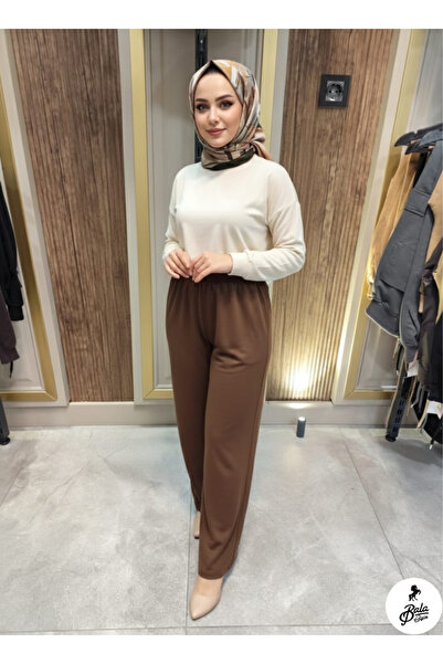 Bala Giyim بدلة رياضية نسائية ذات أرجل واسعة ومرنة عند الخصر