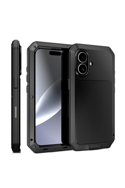 Choice آيفون ١٦ برو أسود، غلاف معدني متين وواقي من الألومنيوم، متوافق مع آيفو...