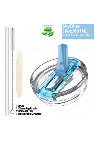 Choice1 Sky Blue-30oz 30oz Flip Straw Lid for Stanley Quencher H2.0 Tumbler L...