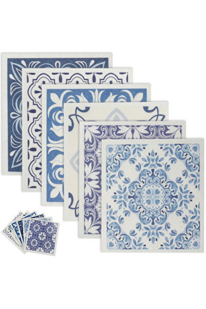 Choice 6 قطع مناشف أطباق هندسية، 6-12 قطعة مناشف مطبخ من السليلوز والقطن، أقم...