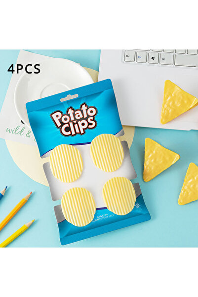 Choice1 1 set 4PCS Chip-Shaped Food Bag Clip Versatile Fresh-keeping Sealed C...