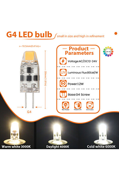 Choice مصابيح LED بيضاء دافئة 3000 كلفن، 1.2 واط، 5 قطع، قاعدة G4، مصابيح كري...