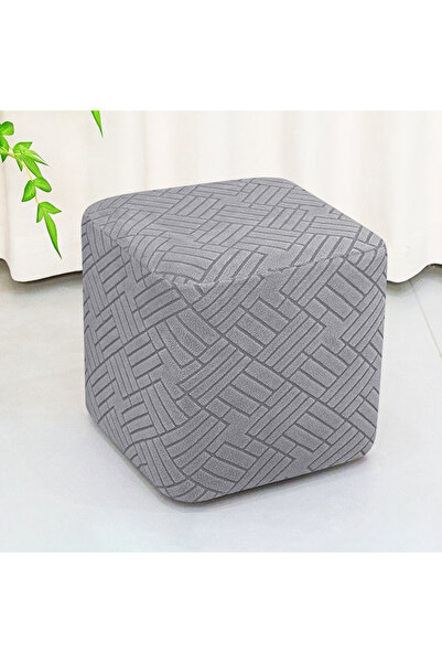 Choice 1 piece A3 Light gray 1pc Jacquard Square Ottoman Cover Stretch Soft F...