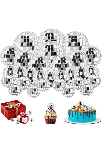 Choice 30 قطعة من كرات الديسكو لتزيين الكيك، قطعة مركزية لكعكة عيد الميلاد، د...