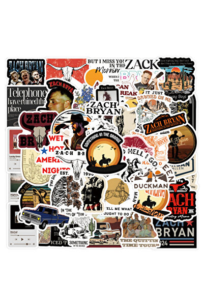 Choice Multicolor 55Pcs Zach Bryan Stickers DIY Stickers Scrapbooking Phone L...