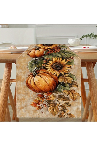 Choice 33X90Cm A 1 Piece of Autumn Pastoral Theme Table Runner, Decorative Pu...
