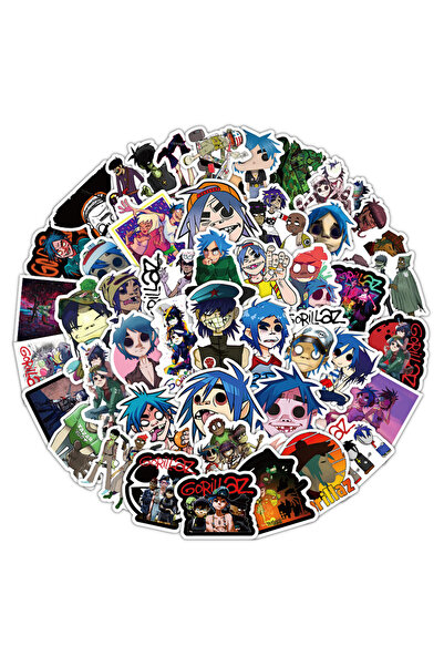 Choice ٥٢ قطعة من ملصقات غوريلاز الكرتونية للأمتعة واللابتوب والغيتار والهاتف...