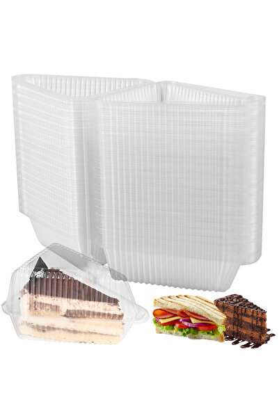 Choice 100 قطعة من حاويات شرائح الكيك المثلثة الشفافة، 100/150 قطعة، علبة حلو...