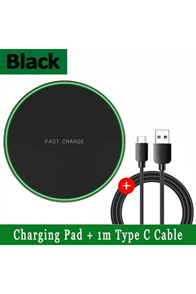 Vikefon Black with Cable 15W Fast Wireless Charging Station For iPhone 12 13 ...
