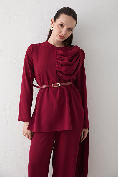 Melike Tatar Belted Shawl Detailed Set 32-2606