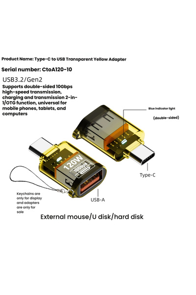 Choice محول Yellow-C-U PHONEPACE USB 3.2 إلى Type C، يدعم الشحن السريع OTG بق...