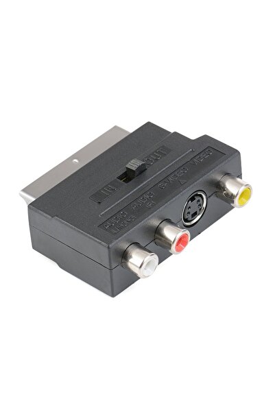 Choice محول فيديو مركب أسود اللون، 21 سنًا، من نوع RGB SCART إلى 3RCA S-Video...