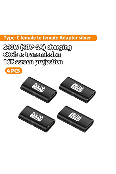 Choice 4 قطع محول طاقة أسود من النوع C بقدرة 240 واط، يدعم نقل البيانات بسرعة...