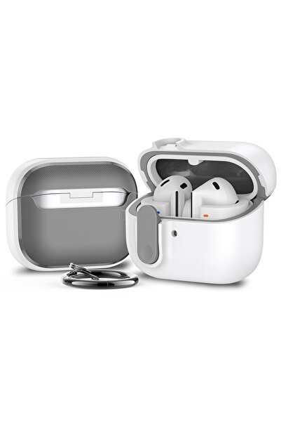 Choice غطاء حماية فاخر مقاوم للصدمات لسماعات Buds 3 Pro باللون الأبيض مع قفل ...