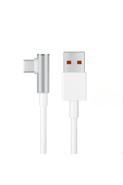 Choice كابل شحن سريع USB-C أبيض بطول 1.8 متر، بقوة 120 واط و6 أمبير، بزاوية 9...