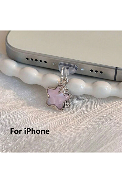 Choice Pink For IOS Cute Diamond Star Phone Dust Plug Decoration Hanging Pend...
