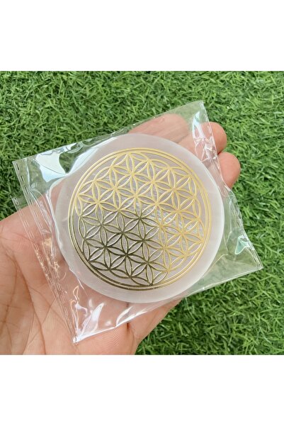 Choice 1pc 1pc Selenite Flower Charging Plate, Flower of Life Circle, selenit...