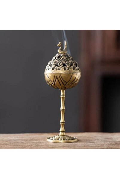 Choice كما هو موضح، مبخرة بخور مصنوعة يدويًا من سبائك النحاس، ديكور معدني للع...