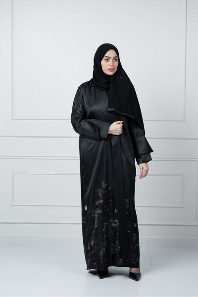LAVİNİA Lavinia women's wrap abaya, floral jacquard fabric