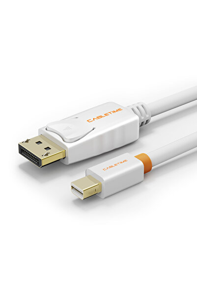 Choice 1m WHITE CABLETIME 4K Mini Displayport to Displayport Cable Thunderbol...