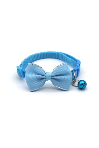 Choice Solid color sky blue Cat Collar Solid Color Bowknot Puppy Chihuahua Co...