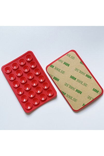 Choice وسادة شفط سيليكون حمراء مزدوجة الجوانب لحامل الهاتف المحمول، مزودة بكو...