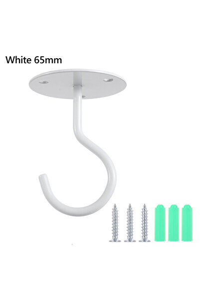 Choice خطافات سقف بيضاء 65 قطعة، خطافات معدنية متينة عالية الجودة، خطافات تثب...