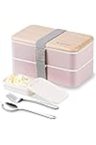 Arabest Original Bento Box Lunch Box Japanese Style 2 Layer Food Containers w...