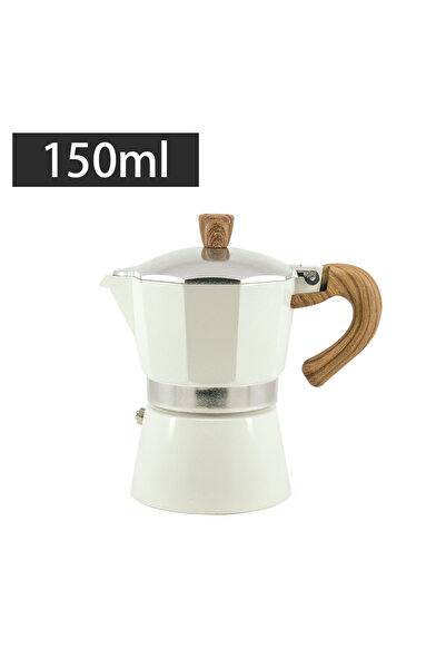 Choice white-small Classic coffee mocha pot with handle, reusable filter, man...