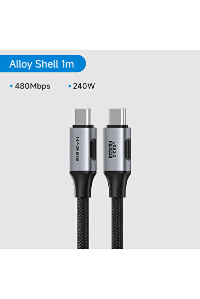 Choice كابل هاجيبس USB-C إلى USB-C بطول 1 متر، شاحن USB من النوع C بقدرة 240 ...