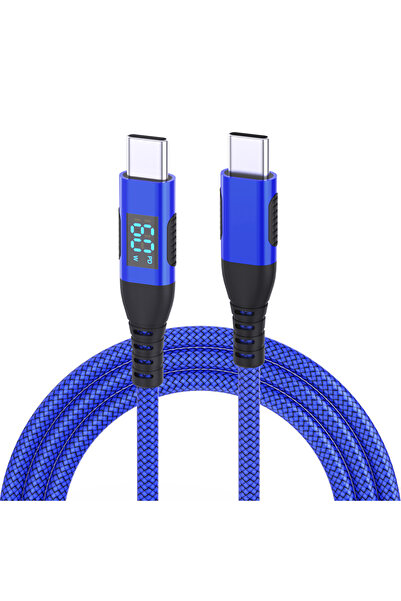 Choice كابل شحن سريع للهواتف المحمولة من نوع USB-C إلى Type-C، أزرق، بطول 3 أ...