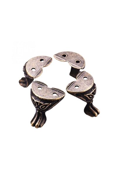 Choice Bronze 4Pc Metal Box Corner Brackets Vintage Carving Alloy Wood Jewel ...