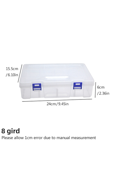 Choice صندوق تخزين شفاف متعدد الفتحات، قطعتان، أبعاده 24 × 15.5 × 6 سم، قابل ...
