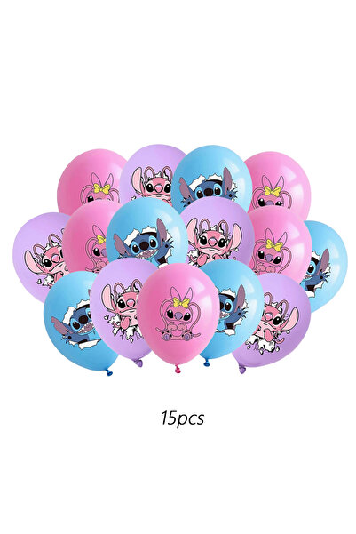 Miniso 15 بالون لاتكس مقاس 12 بوصة لحفلات أعياد ميلاد ديزني ستيتش، زينة لحفلا...