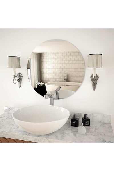 vidaxl مرآة حائط دائرية من الزجاج، 60 سم