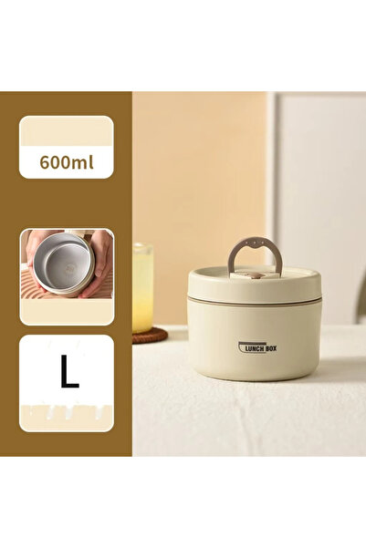 Choice Beige M 304 Stainless Steel Insulated Lunch Box Stackable 3 Separate M...