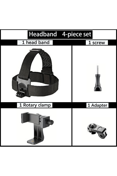 Choice طوق رأس 4 في 1 قابل للتعديل، وحزام صدر، وحامل تصوير للهواتف المحمولة و...