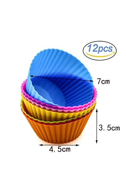 Choice Round 12pcs/lot Silicone Cake Mold Round Heart Shape Muffin Cupcake Ba...