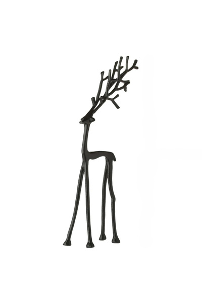 Choice تمثال غزال الرنة العصري XML-B، مقاوم للتآكل، بطلاء أسود، تمثال قابل لإ...