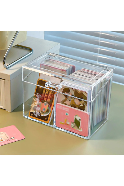 Choice صندوق تخزين بطاقات أكريليك متعدد الوظائف، قطعة واحدة، مقاس 12 × 10.5 س...