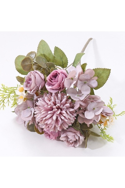 Choice باقة زهور صناعية من الحرير الأرجواني مكونة من 7 فروع من البابونج، لونه...