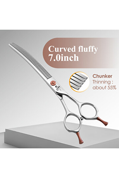 Choice1 7.0 Curved Fluffy Fenice ZB Professional 6.5/7.0 Inch JP440Cdog Groom...