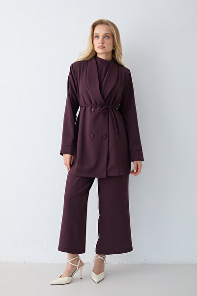 Melike Tatar بدلة كريب مع جاكيت 32-2612