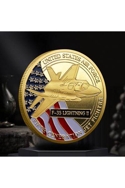 Choice عملة تذكارية ذهبية لسلاح الجو الأمريكي، عملة تذكارية لطائرة إف-35 المق...