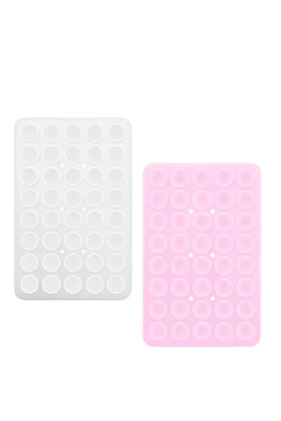 Choice حامل هاتف سيليكون مزدوج الجوانب مزود بكوب شفط أبيض ووردي، ملحقات هاتف،...