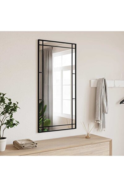 vidaxl Wall Mirror Black 50x100 cm Rectangle Iron
