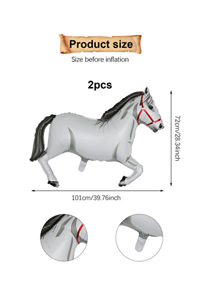 Choice Other 2pcs 2/4pcs white/black/brown horse foil balloons for birthday p...