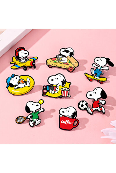 Miniso 8pcs brooch 8pcs Cartoon White Puppy Dogs Enameled Brooches Cute Anima...