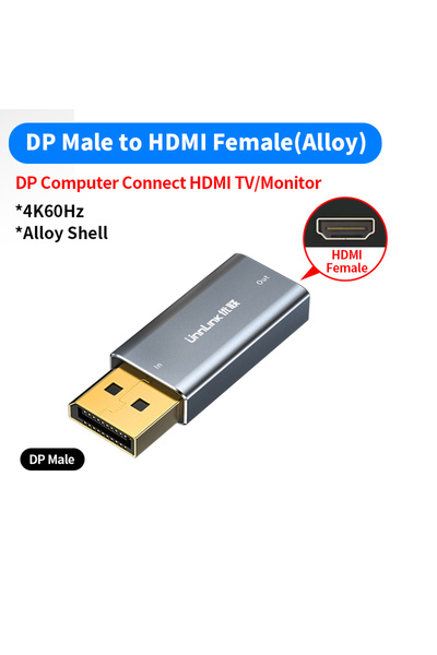Choice محول Unnlink 4K DisplayPort إلى HDMI من سبيكة معدنية، بدقة 4K60Hz، من ...