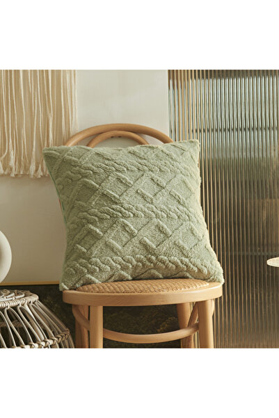 Choice غطاء وسادة مخملي أخضر مقاس 45×45 سم، غطاء وسادة هندسي لغرفة المعيشة وا...